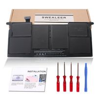 SWEALEER A1406 A1495 Battery Compatible for MacBook Air 11 inch A1370 Mid 2011 A1465 Mid 2012 2013 Early 2014 Replacement for MD223LL/A MC968LL/A MJVM2LLA MD711LL/A MD711LL/B [7.3V 35Wh/4860mAh A1406]