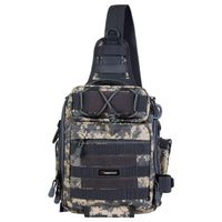 Piscifun Water-Resistant Outdoor Tackle Bag Single Shoulder Fishing Tackle Storage Bags Durable Handbag Crossbody Bag Multifunctional Bags for Camping Hiking Cycling Travelling Digital Camouflage
