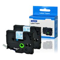 SuperInk 2 Pack Compatible for Brother TZe-FA3 TZe FA3 TZ-FA3 TZFA3 Navy Blue on White Fabric Iron-on Tape Cassette (12mmx3m) for P-Touch PT-P750W PT-P700 PT-D210 PT-D600 Label Maker