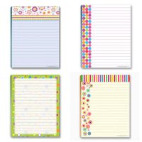 Fun Pattern Designs Pads - 4 Assorted Girl Designs Note Pads