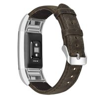 SKYLET Compatible with Fitbit Charge 2 Bands, Retro Genuine Leather Classic Replacement Wristband Compatible with Fitbit Charge 2 with Metal Connector Men Women Small Large