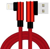 Boost+ Charger Cable 6FT Angled USB Charging Cable Cord Extra-Long Braided Nylon Charge/Data Sync Compatible for iPhone X/XS Max/XR/8 Plus/7/6/6S/ 5/5C/5S,iPad/Mini, Single Pack