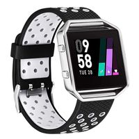 UMAXGET Compatible with Fitbit Blaze Band with Metal Frame, Silicone Breathable Sport Wristband Two Tone Bracelet Compatible with Fitbit Blaze Smart Watch, Women Men