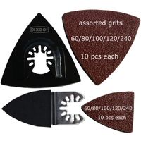 XXGO 102 Pcs Oscillating Tool Sanding Triangular Finger Pads Kits Compatible with Bosch Chicago Craftsman Dewalt Dremel Fein Harbor Freight Makita Milwaukee Porter Cable Ridgid Ryobi Rockwell XG3102