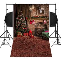 Wensltd Clearance! Christmas Backdrops Tree Vinyl 3x5FT Fireplace Background Photography Studio (D)
