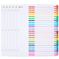 AmazonBasics Paper Binder Dividers, A-Z Tabs, 6/Pack