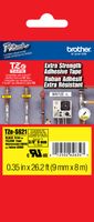 Brother 3/8" (9mm) Black Print on Yellow Extra Strength Adhesive P-touch Tape for Brother PT-2730, PT2730 Label Maker
