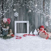 8x8ft Christmas Photography Backdrops Wood Photo Background Winter Snowflake Landscape Photo Backdrop for Christmas Party Decoration Studio Props SDJ-207
