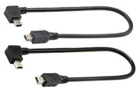 zdyCGTime (2-Pack) USB 2.0 Mini B Male Extender Cable, 90 Degree Right & Left Angled USB 2.0 Mini B Male to Male Extension Cable Data Sync and Charging Cable for Laptop & Tablet & Mobile Phone (28CM)