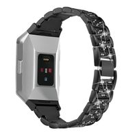 aczer-Y Fitbit Ionic Band Metal Accessories Small Large, Stainless Steel Replacement Band with Folding Clasp Strap for Fitbit Ionic Smart Watch Bands Wristband Women Men (B-Black)