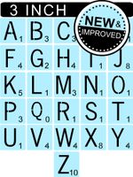 Scrabble Style Letter Stencils for Painting Signs & Tiles, 3 Inch, Reusable & Thick