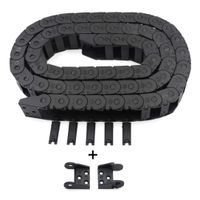 Befenybay R18 Internal Size 10X20mm 1M Length Black Plastic Flexible Drag Chain Cable Wire Carrier Open Type for 3D Printer and CNC Machines (10mmX20mm-Outside Open)