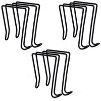 Officemate OIC Wire Cubicle Hook, One Side, Fits Partitions Up to 2.5-Inch, Black 6/Pack