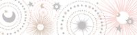 Blush Pink, Gold, Grey and White Star and Moon Wallpaper Wall Border for Celestial Collection by Sweet JoJo Designs