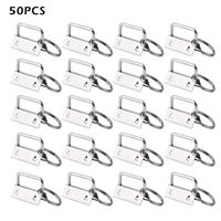 50 Sets Key Fob Hardware Key Fob Keychain Wristlet with Split Ring 1 Inch by HRLORKC