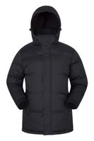 Mountain Warehouse Snow Mens Padded Jacket - Fleece Lined Hood Puffer Black Medium