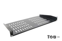 Rack Shelf - Universal Cantilever Vented 1U Rack Tray for 19-inch Server Racks and Cabinets - Premium Heavy Duty Cold Rolled Steel Designed to Hold Network and AV Equipment (Renewed)