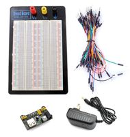 Tektrum Externally Powered Solderless 1660 Tie-Points Experiment Plug-in Breadboard with Aluminum Back Plate, Jumper Wires, Power Module, Wall Adaptor for Proto-Typing Circuit/Arduino/Raspberry Pi