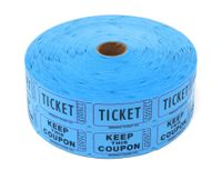 Indiana Ticket Company Consecutively Numbered Double Ticket Roll, Blue, 2000 Tickets per Roll