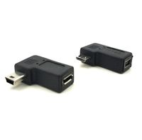 Duttek Micro USB to Mini USB Combo Adapter, Right Angle 90 Degree 1 pc Mini USB Male to Micro USB Female Adapter + 1 pc Mini USB Female to Micro USB Male Adapter Converter