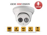 4MP PoE Security IP Camera - Compatible with DS-2CD2343G0-IU Turret EXIR Night Vision 2.8mm Fixed Lens H.265+ Built in Microphone