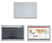 decalrus - Protective Decal for Lenovo Yoga Book C930 (10.8" Screen) Laptop Silver Carbon Fiber Skin Skins Decal for case Cover wrap CFlenovoYogaBkC930Silver