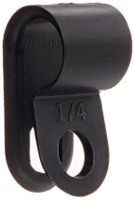 Standard Duty Nylon Cable Clamp, 0.25" Diameter, 0.394" Width, Black