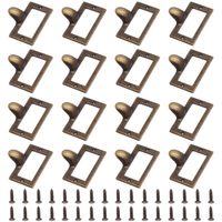 LepoHome 16 Pieces 58x46mm Antique Bronze Card Holder Drawer Pull/Label Frames Card/Tag Pull/Cabinet Frame Handle/File Name Card Holder for Office Furniture Cupboard Cabinet Drawer Box Case Hardware