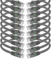 iMBAPrice - 100 ' Cat5e RJ45 Network Ethernet Patch Cable, (10 Pack), Grey (IMBA-CAT5-100GY-10PK)