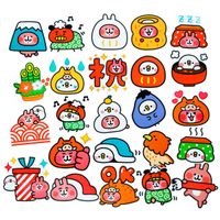 Kanahei Rabbit Waterproof Stickers/Decals (24 pcs) of for Laptop Skateboard Snowboard Water Bottle Phone Car Bicycle Luggage Guitar Computer PS4 (Rabbit)