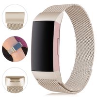 Find-MyWay Replacement Compatible with Fitbit Charge 3 Bands/Charge 3 SE Metal Bands Wristband Accessory Breathable Sport Bracelet Strap Small & Large for Women Men Silver Rose Gold 10 Colors