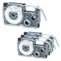 NineLeaf 4 Pack Black on White Tape Cassette Compatible for XR9WE XR-9WE XR-9WE2S XR9WE2S Label Tape for KL-1500 KL-2000 KL-7000 KL-7200 KL-750 Label Maker (3/8" x 26ft, 9mm x 8m)