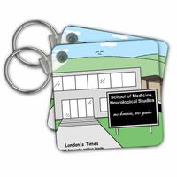 3dRose School of Neurology - Key Chains, 2,25 x 2,25", Set of 4 (kc_2313_2)
