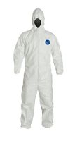 DuPont Tyvek 400 TY127S Disposable Protective Coverall with Respirator-Fit Hood and Elastic Cuff, White, 4X-Large (Pack of 6)