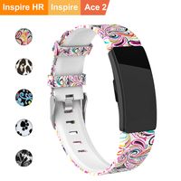 REYUIK Floral Bands Compatible with Fitbit Inspire HR/Inspire/Ace 2, Fadeless Pattern Printed Band Replacement Strap Accessories Wristband Large Small for Inspire HR Women Men