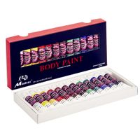 Madisi Body Paint Set - 12 Vivid Colors, 12 ML Tubes