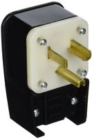 Leviton 9530-P 30 Amp, 125 Volt, Straight Blade, Plug, Industrial Grade, Grounding, Angle, Black