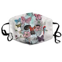 Tuoneng Skulls and Butterflies Printed Mouth Masks Anti-dust Masks Reusable Face Mask
