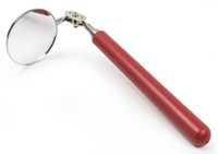 Bastex Telescoping Inspection Tool. Includes 2" Round Adjustable Mirror and Extends up to 33 Inches - Red