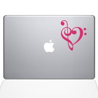 The Decal Guru 1947-MAC-15X-BG Music Heart Decal Vinyl Sticker, 15" MacBook Pro (2016 & Newer), Pink