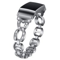 VIQIV Jewelry Bands for Compatible Fitbit Charge 3 Band Fitness Smart Watch, Bling Crystal Diamond Rhinestone Metal Wristband Strap Bracelet for Women Men Silver