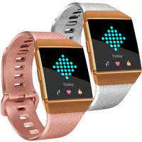 Tobfit Bright Designed Bands Compatible with Ionic Bands, Soft TPU Sport Arm Wristband Accessories for Women Men, Small, Rose Gold, Silver