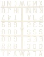 Ghent 1" Gothic Font Uppercase Letters, Numbers & Symbols, White Plastic