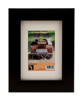 BorderTrends Noir 5x7/3.5x5-Inch Photo Frame, Black with White Mat