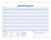 Adams Daily Attendance Record, 8.5 x 11 Inches, 3-Hole Punched, 50-Pack, White (9493)