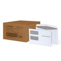 TOPS 1099 Double-Window Envelopes, for 2-Up Tax Forms, Fits 1099-MISC, INT, R & DIV, Gummed Seal, Security Tint, 5-5/8" x 9", 500 per Carton, Bulk (TXB2222)