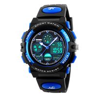 Boys Digital Watch Outdoor Sports 50M Waterproof Electronic Watches Alarm Clock 12/24 H Stopwatch Calendar Wristwatch - Black Blue