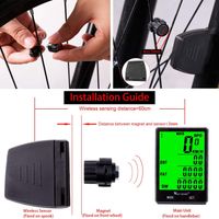 Cycle Computer, Bike Odometer Speedometer for Bicycle, Waterproof LCD Automatic Wake-up Backlight Motion Sensor for Biking Cycling Accessories