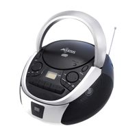 Axess Top-Loading Portable Boombox CD/MP3 USB-Charging MP3 Playback AM/FM Radio Cassette Player, and Recorder Boombox Home Audio, Aux, Headphone (Silver/Black)