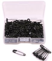 Shapenty Mini Metal Clothing Accessories Trimming Fastening Clip Button Tool Tiny Sewing Craft Safety Pins, 18x5mm, 160PCS (Black)